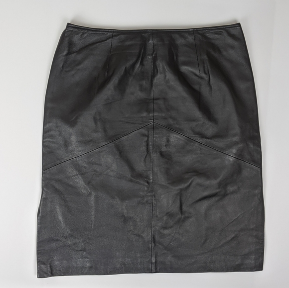 Newport News Dresses & Skirts - Vintage 90s Black Leather Pencil Skirt
